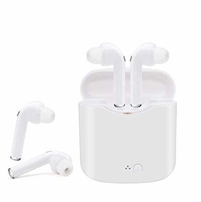 Picture of Wireless Headset Bluetooth 5.0, Noise Reduction IPX5 Waterproof Headset, pop-up and Portable Charging Box can be Automatically paired with The Built-in Microphone, Suitable for Sports Gym Work