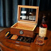 Picture of Cigar Humidor Box, Jansfuren Spanish Cedar Handmade Cigar Box, Glass Top humidors, Digital Hygrometer Front Humidifier and Accessories Drawer, Hold 25-55 Cigars