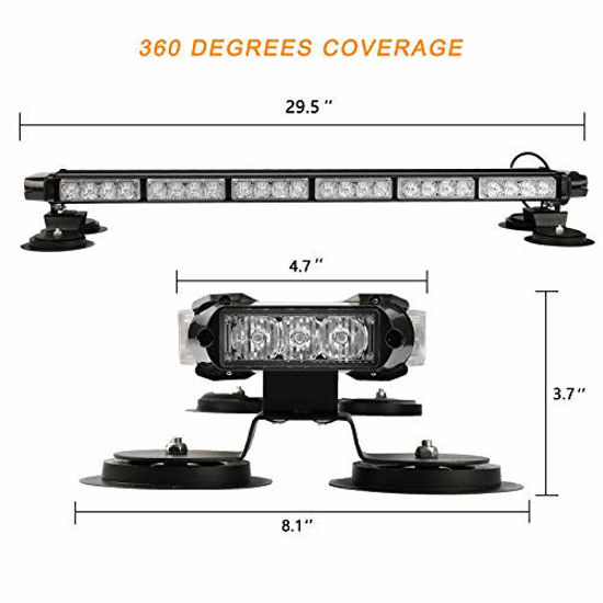 HDC Autosports 26.5” Amber 54-LED Traffic Advisor – Dual Side Flash, Emergency Strobe Light Bar For Tow Trucks, Construction, Hazard Use