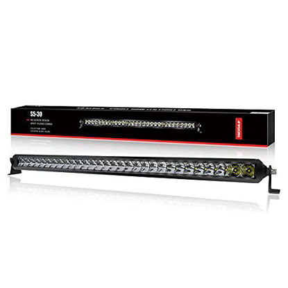Picture of LED Light Bar 30 inch - 4WDKING Screwless 150W IP69K Waterproof Off-Road Combo LED Work Light Super Bright Truck Driving Fog Lamp Fit for Ford F150 Polaris RZR Jeep Wrangler