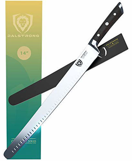 Picture of DALSTRONG Extra-Long Slicing & Carving Knife - 14" - Gladiator Series - German HC Steel - G10 Handle - Sheath Included - NSF Certified