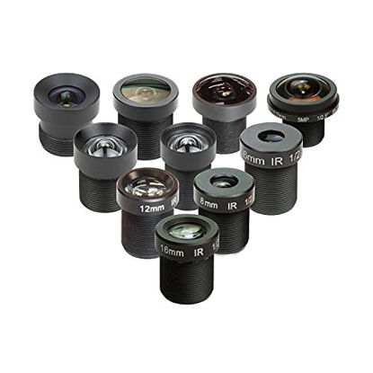 Picture of Arducam M12 Lens Set, Lens for USB Camera(1/2.7 1/2.8 1/2.9), Telephoto, Macro, Wide Angle, Fisheye Lens Kit (20°- 180°) with M12 Lens Holder and Cleaning Cloth, Optical All-in-One