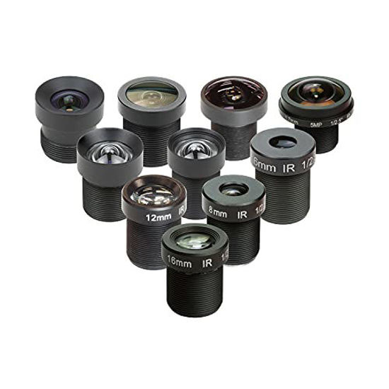 Picture of Arducam M12 Lens Set, Lens for USB Camera(1/2.7 1/2.8 1/2.9), Telephoto, Macro, Wide Angle, Fisheye Lens Kit (20°- 180°) with M12 Lens Holder and Cleaning Cloth, Optical All-in-One