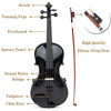 Bow Manual Extra Strings White Tuner Amdini Solid Spruce 4/4 Violin Kit Varnish Fiddle AC100 Full Size for Adults Beginners Students with Case Shoulder Rest 