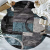 Picture of Rugshop Contemporary Abstract Circle Design Soft Round Rug 6' 6" (6' 6" Diameter) Gray