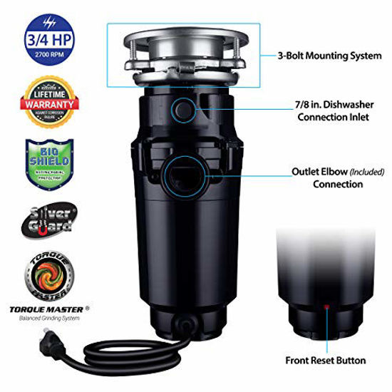 GetUSCart Waste Maid 10USWM458SL3B Garbage Disposal AntiJam and