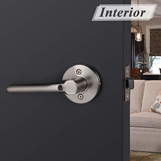 GetUSCart Probrico Modern Stain Nickel Keyless Passage Door Levers