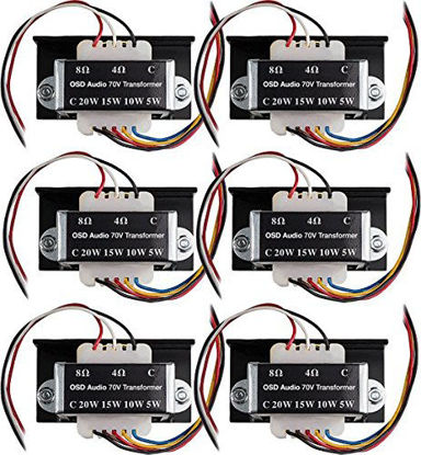 Picture of Commercial 70V Transformer Tap 8Ohms, 20W 15W 10W 5W OSD Audio SP70 (6-Pack)