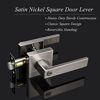 Picture of Probrico 5 Pack Bed and Bath Privacy Door Locks, Nickel Finish Handleset,Keyless Feature,Modern Square Door Handles Interior Door Levers Heavy Duty Hardware