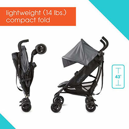 Picture of Summer 3Dlite+ Convenience Stroller, Matte Gray - Lightweight Umbrella Stroller with Oversized Canopy, Extra-Large Storage and Compact Fold