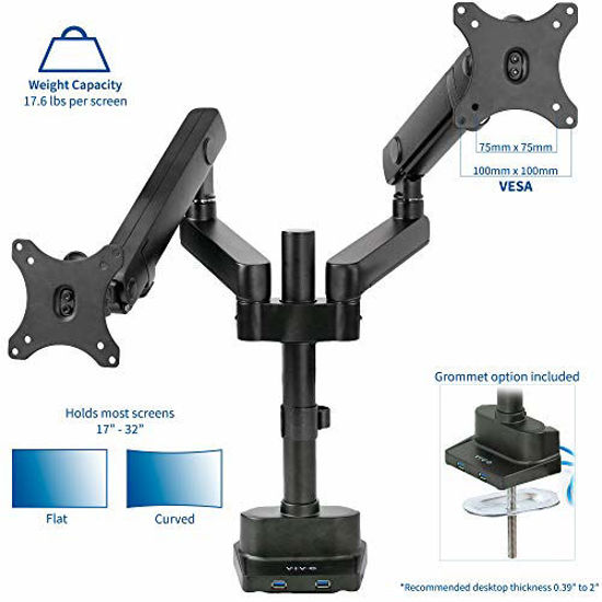 GetUSCart- VIVO Premium Aluminum Full Motion Dual Monitor Desk Mount ...