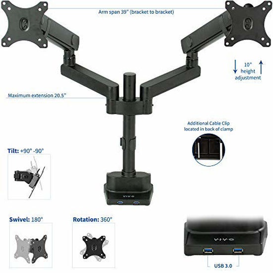 GetUSCart- VIVO Premium Aluminum Full Motion Dual Monitor Desk Mount ...