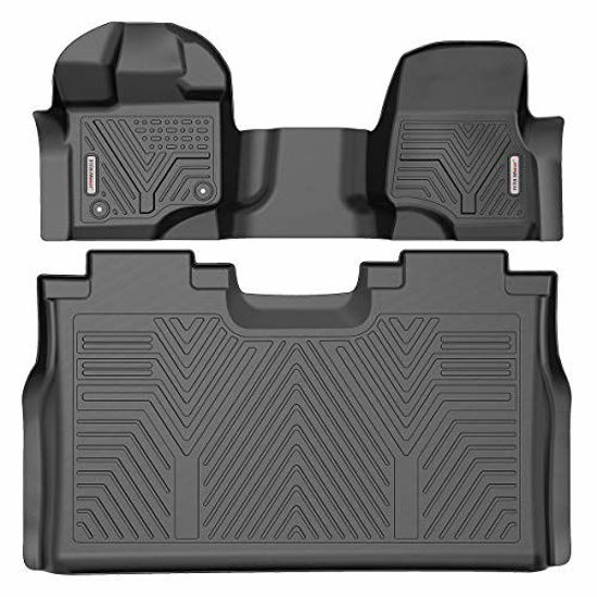 YITAMOTOR Floor Mats Compatible with Ford F150 Custom Fit Floor Liners for 2015 2021 Ford F 150 Super Crew Cab with 1st Row Bench Seats 1st 2nd