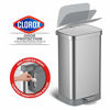 Picture of Glad Stainless Steel Step Trash Can with Clorox Odor Protection | Large Metal Kitchen Garbage Bin with Soft Close Lid, Foot Pedal and Waste Bag Roll Holder, 20 Gallon, All Stainless