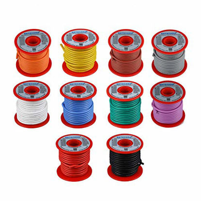 Picture of BNTECHGO 14 Gauge Silicone Wire Kit 10 Color Each 25 ft Flexible 14 AWG Stranded Tinned Copper Wire