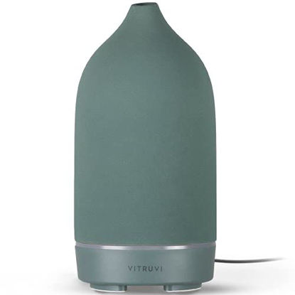 Picture of Vitruvi Stone Diffuser, Ceramic Ultrasonic Essential Oil Diffuser for Aromatherapy