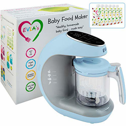 Picture of Baby Food Maker | Baby Food Processor Blender Grinder Steamer | Cooks & Blends Healthy Homemade Baby Food in Minutes | Self Cleans | Touch Screen Control | 6 Reusable Food Pouches