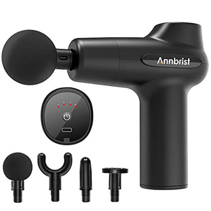 Picture of Deep Tissue Massager Gun, Annbrist Handheld Cordless Quiet Massager Percussion Electric Muscle Massager, Portable, Brushless Motor, Relieves Muscle Tension and Pain