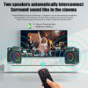Picture of JYX Karaoke Machine with Two Wireless Microphones, Portable Bluetooth Speaker with Bass/Treble Adjustment, Remote Control and LED Lights, Supports TF Card/USB, AUX IN, FM, REC for Party
