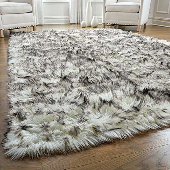 Gorilla Grip Fluffy Faux Fur Rug, 6x9, Machine Washable Soft Furry Area Rugs,  Durable Rubber Backing, Plush Floor Carpets for Ba