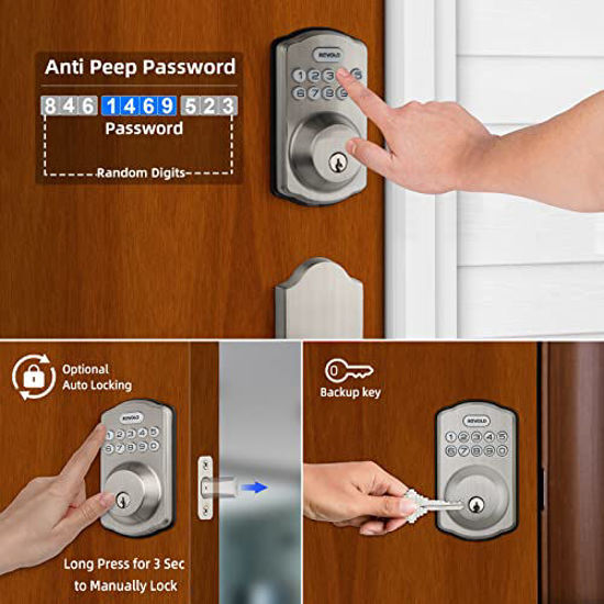 GetUSCart REVOLO Electronic Keypad Deadbolt, Keyless Entry Door Lock