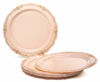 Picture of " OCCASIONS" 240 Plates Pack,(120 Guests) Vintage Wedding Party Disposable Plastic Plates Set -120 x 10'' Dinner + 120 x 7.5'' Salad/Dessert (Verona Blush/Antique Rose with Gold)