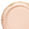 Picture of " OCCASIONS" 240 Plates Pack,(120 Guests) Vintage Wedding Party Disposable Plastic Plates Set -120 x 10'' Dinner + 120 x 7.5'' Salad/Dessert (Verona Blush/Antique Rose with Gold)