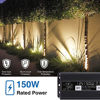 Picture of SUNVIE Low Voltage Landscape Lights Kit with Transformer and Timer 12W 12-24V Outdoor LED 3000K Waterproof Landscape Lighting with Wire Connector for Garden Pathway Wall Tree ETL Listed Cord, 10 Pack