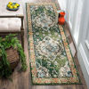 Picture of SAFAVIEH Monaco Collection MNC243F Boho Chic Medallion Distressed Non-Shedding Living Room Bedroom Runner, 2'2" x 20' , Forest Green / Light Blue