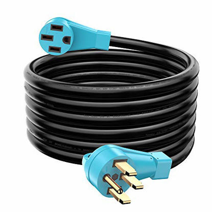 Picture of CircleCord UL Listed 50 Amp 25 Feet RV/EV Extension Cord, Heavy Duty 6/3+8/1 Gauge STW Wire with Cord Organizer and Storage Bag, NEMA 14-50P Plug Suit for Electric Vehicle and RV Campers
