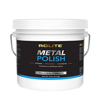 Picture of Rolite - RMP10# Metal Polish Paste - Industrial Strength Scratch Remover and Cleaner, Polishing Cream for Aluminum, Chrome, Stainless Steel and Other Metals, Non-Toxic Formula, 10 Pounds, 1 Pack