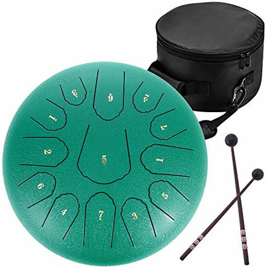 GetUSCart- Panda Drum 13 Notes 12 inch Steel Tongue Drum, C-Key Hang Drum  Set with Tongue Drum Bag Drum Mallets&Bracket ect. Pan Drum for Kids Adult  and Beginners