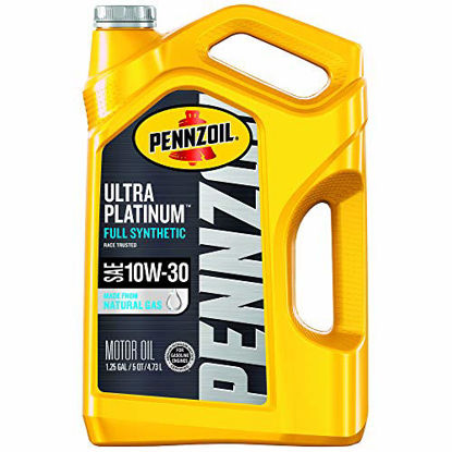 Picture of Pennzoil 550045192 Ultra Platinum Full Synthetic 10W-30 Motor Oil (5-Quart, Case of 3)