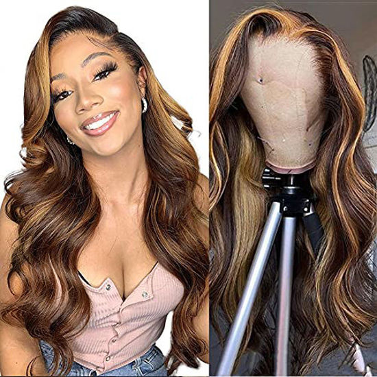 GetUSCart- Ombre Brown Lace Front Wig Human Hair 4/27 Highlight 13x4 Glueless Body Wave Lace Front Wigs Pre Plucked With Baby Hair 150% Density Virgin Human Hair Wig for Black Women(20 Inch) GetUSCart- Ombre Brown Lace Front Wig Human Hair 4/27 Highlight 13x4 Glueless Body Wave Lace Front Wigs Pre Plucked With Baby Hair 150% Density Virgin Human Hair Wig for Black Women(20 Inch)