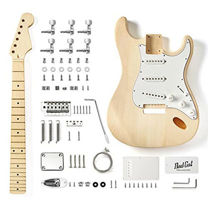 Picture of Bad Cat Instruments 6 Strings Solid Basswood ST Style Maple Neck Electric Guitar Builder Kit