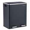 Picture of SONGMICS Garbage Can, 16 Gal (60L) Rubbish Bin and 15 Trash Bags, with Dual Compartments, Plastic Inner Buckets, 2 x 30L, Gray