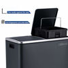 Picture of SONGMICS Garbage Can, 16 Gal (60L) Rubbish Bin and 15 Trash Bags, with Dual Compartments, Plastic Inner Buckets, 2 x 30L, Gray
