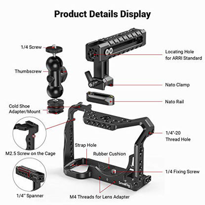 Picture of SMALLRIG A7RIII Cage Kit Rig for Sony A7RIII/A7III Camera with Top Handle, Ball Head - 2103
