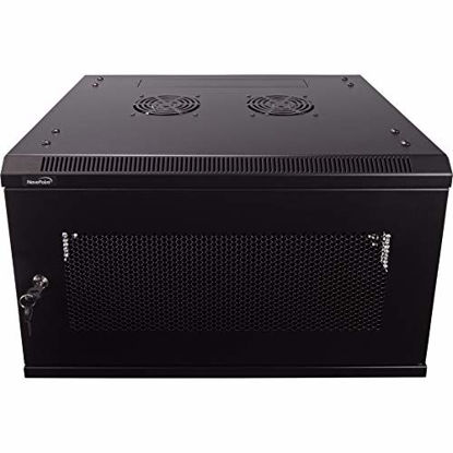 Picture of NavePoint 6U Deluxe IT Wallmount Cabinet Enclosure 19-Inch Server Network Rack with Locking Perforated Door 16-Inches Deep Black