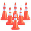 Picture of [ 12 Pack ] 28" Traffic Cones Plastic Road Cone PVC Safety Road Parking Cones Weighted Hazard Cones Construction Cones Orange Parking Barrier Safety Cones Traffic Cones with Hand-held Ring (12)