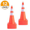 Picture of [ 12 Pack ] 28" Traffic Cones Plastic Road Cone PVC Safety Road Parking Cones Weighted Hazard Cones Construction Cones Orange Parking Barrier Safety Cones Traffic Cones with Hand-held Ring (12)