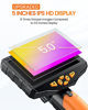 Picture of 5 inches IPS Inspection Camera, Teslong Dual Lens Borescope-Endoscope Camera, Snake Camera with 8mm 10ft Flexible Cable, IP67 Waterproof with 7 LEDs, 5000mAh, Flashlight, Sturdy Case, 32GB, Zoom