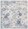 Picture of SAFAVIEH Madison Collection MAD611C Boho Chic Floral Medallion Trellis Distressed Non-Shedding Living Room Dining Bedroom Area Rug 8' x 8' Square White/Royal Blue