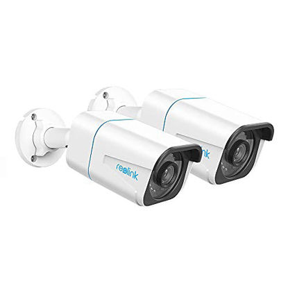 Picture of REOLINK 4K Outdoor Security Camera(Pack of 2), Smart Human/Vehicle Detection, Work with Smart Home PoE IP Camera, Timelapse, 256GB Micro SD Card (not Included) Storage for 24/7 Recording, RLC-810A