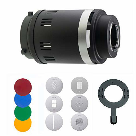 GetUSCart WELLMAKING Conical Snoot Bowens Mount Studio Lighting Accessory 4 Color Filters and 6 Gobos Included for Monolight Photography LED Light and Strobe Light Photographic Equipment. Not Include...