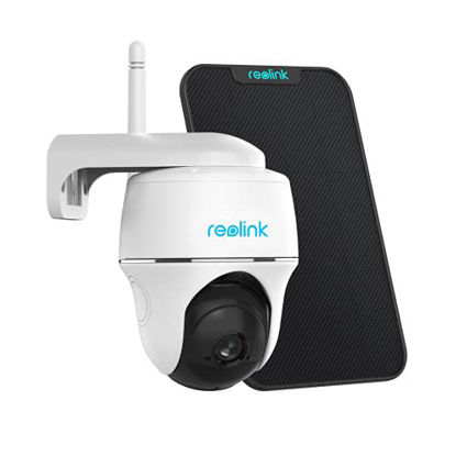 Picture of REOLINK Argus PT w/ Solar Panel - Wireless Pan Tilt Solar Powered WiFi Security Camera System w/ Rechargeable Battery Outdoor Home Surveillance, 2-Way Talk, Support Alexa/ Google Assistant/ Cloud