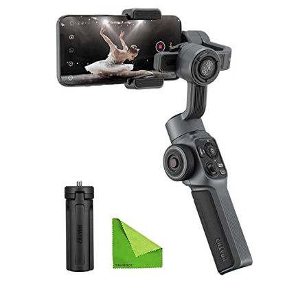Picture of Zhiyun Smooth-5 Professional Gimbal Stabilizer for iPhone 13 Pro Max Mini 12 11 XS X XR 8 7 6 Plus Android Smartphone Cell Phone 3-Axis Handheld Gimble w/ Face/Object Tracking Motion Time-Lapse POV