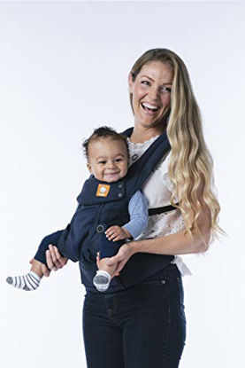 Picture of Baby Tula Coast Explore Mesh Baby Carrier 7 - 45 lb, Adjustable Newborn to Toddler Carrier, Multiple Ergonomic Positions Front and Back, Breathable - Coast Indigo, Navy Blue