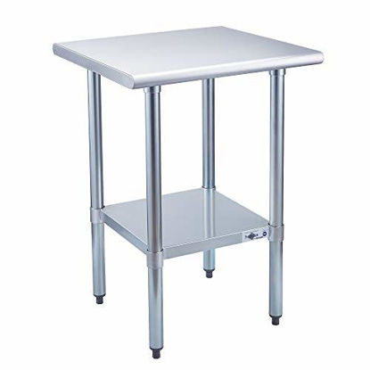 Picture of Profeeshaw Stainless Steel Prep Table NSF Commercial Work Table with Undershelf for Kitchen Restaurant 30×48 Inch