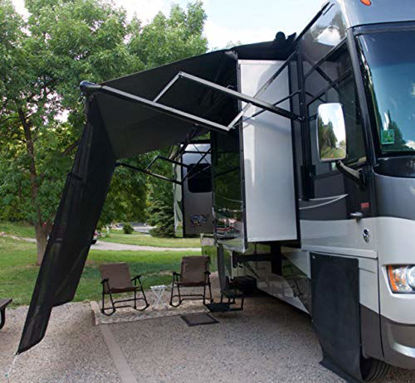 Picture of CAREFREE 701907ACD Black 19' x 7' Drop RV Awning EZ ZipBlocker